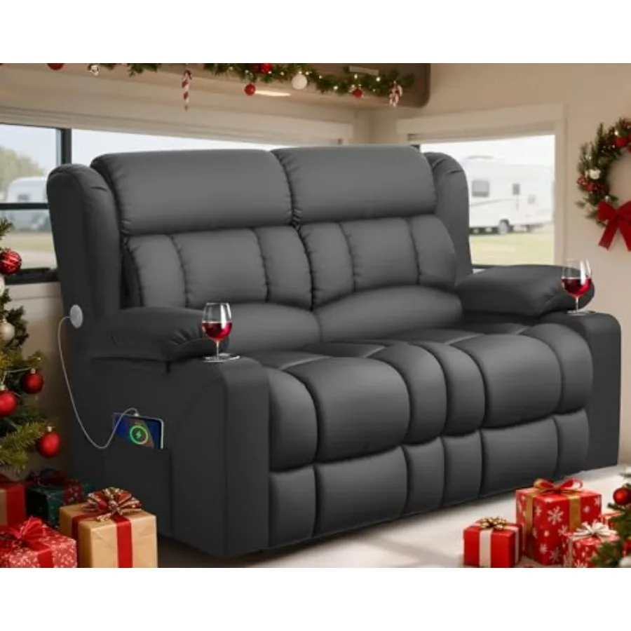 Recliner Sofa, RV Wall Hugger Reclining RV Couch with USB Ports, Large Pockets, Cup Holders, 150° Adjustable RV Recliners Furni
Recliner Sofa, RV Wall Hugger Reclining RV Couch with USB Ports, Large Pockets, Cup Holders, 150° Adjustable RV Recliners Furni