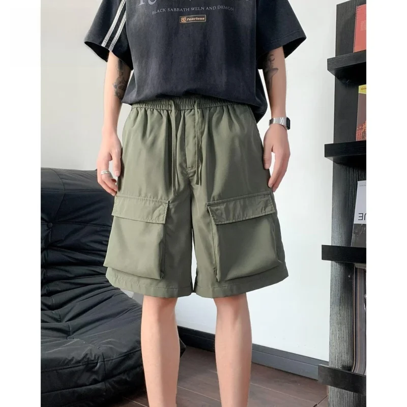 Retro American Waed orts Men's Loose Multi-ket Workwear Trendy Five-Quarter Pants Straight Leg High Waist Elastic Waist
Retro American Waed orts Men's Loose Multi-ket Workwear Trendy Five-Quarter Pants Straight Leg High Waist Elastic Waist