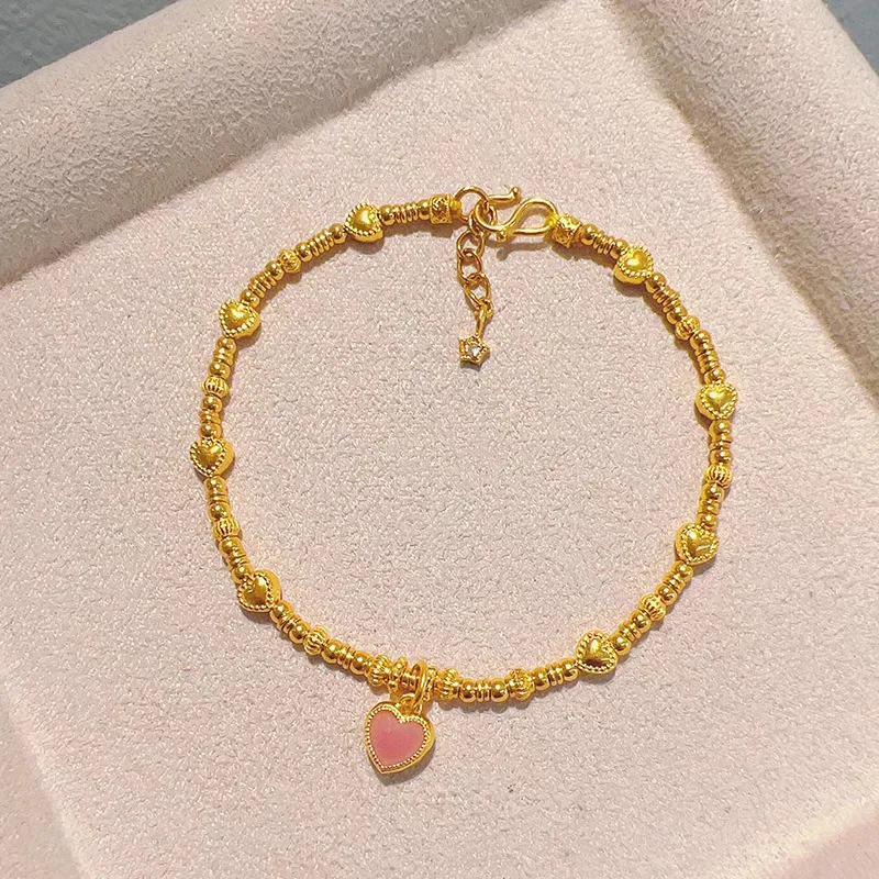 9999 24K Real Gold Peach Heart Bracelet Simple Temperament Blinking Bands Bands Gifts for Girlfriend
9999 24K Real Gold Peach Heart Bracelet Simple Temperament Blinking Bands Bands Gifts for Girlfriend