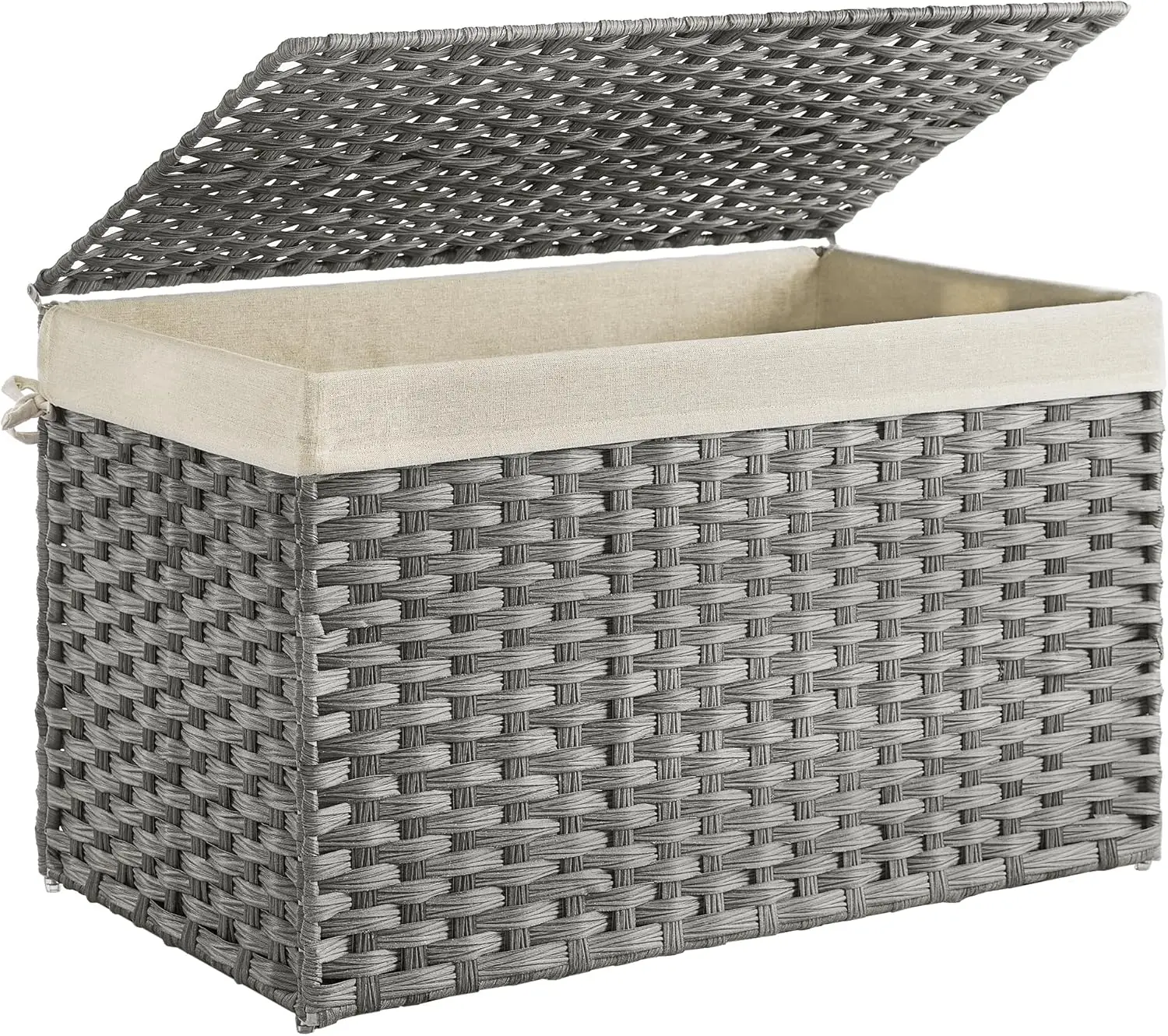 Woven Storage Basket with Lid, 42.3 Gallons Foldable Laundry Bin with Handles and Removable Liner for Bedroom, Gray
Woven Storage Basket with Lid, 42.3 Gallons Foldable Laundry Bin with Handles and Removable Liner for Bedroom, Gray