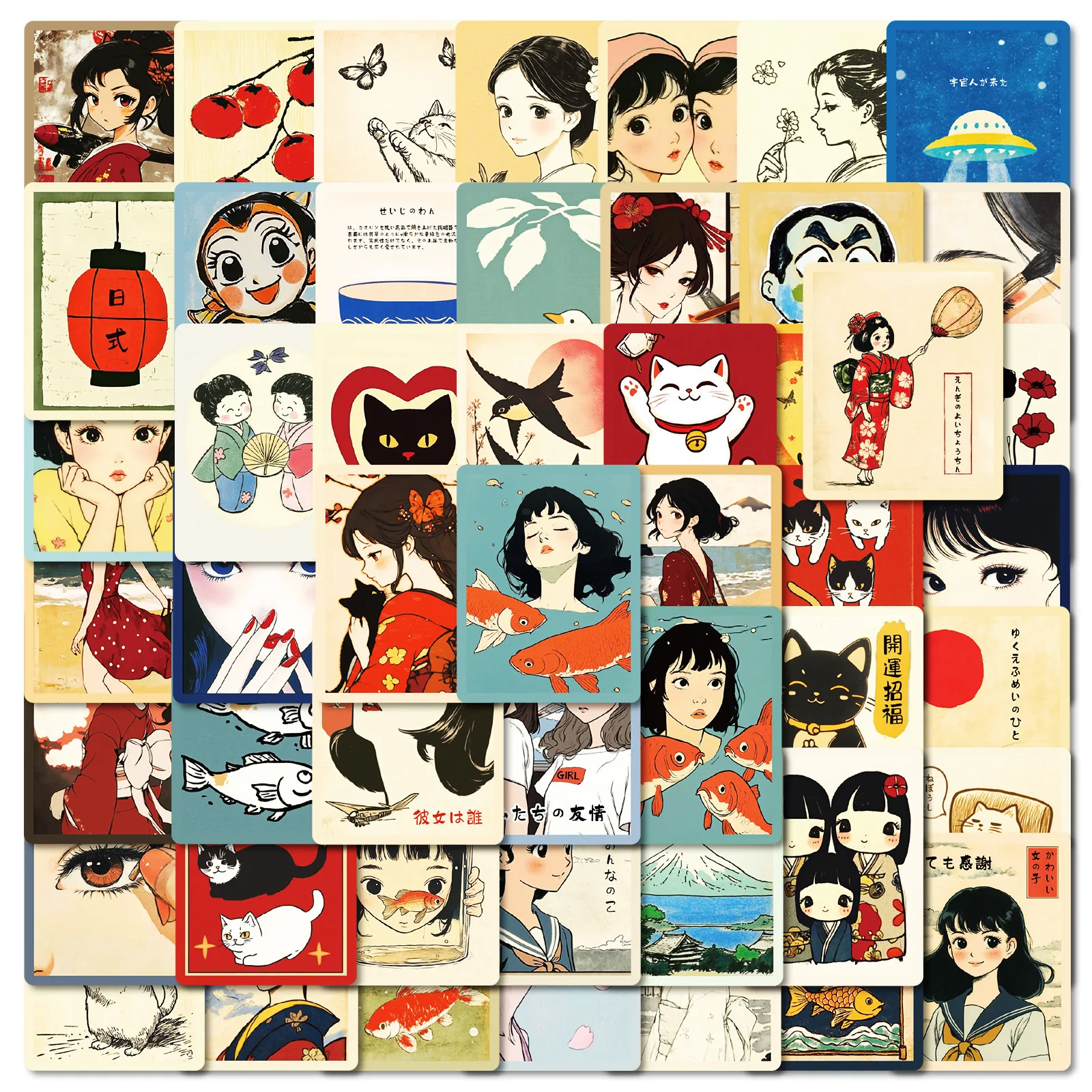 10/50PCS Japanese Retro Graffiti Stickers Cartoon DIY Decoration Toys Suticase Fridge Laptop Guitar Car Bike Skateboard Decals
10/50PCS Japanese Retro Graffiti Stickers Cartoon DIY Decoration Toys Suticase Fridge Laptop Guitar Car Bike Skateboard Decals