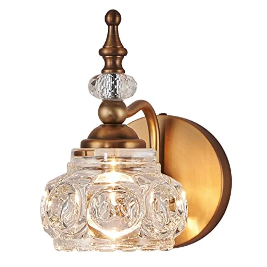 Vintage Wall Sconces, 1-Light Wall Lighting with Crystal Glass Shade, Matte Brushed Antique Finish, Crystal Wall Light, Wall La
Vintage Wall Sconces, 1-Light Wall Lighting with Crystal Glass Shade, Matte Brushed Antique Finish, Crystal Wall Light, Wall La