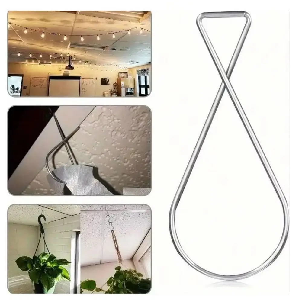50Pcs/Set Stainless Steel Ceiling Hook Clips Rust Proof Adjustable Drop Ceiling Hooks Clip-On Rebound Spring
50Pcs/Set Stainless Steel Ceiling Hook Clips Rust Proof Adjustable Drop Ceiling Hooks Clip-On Rebound Spring