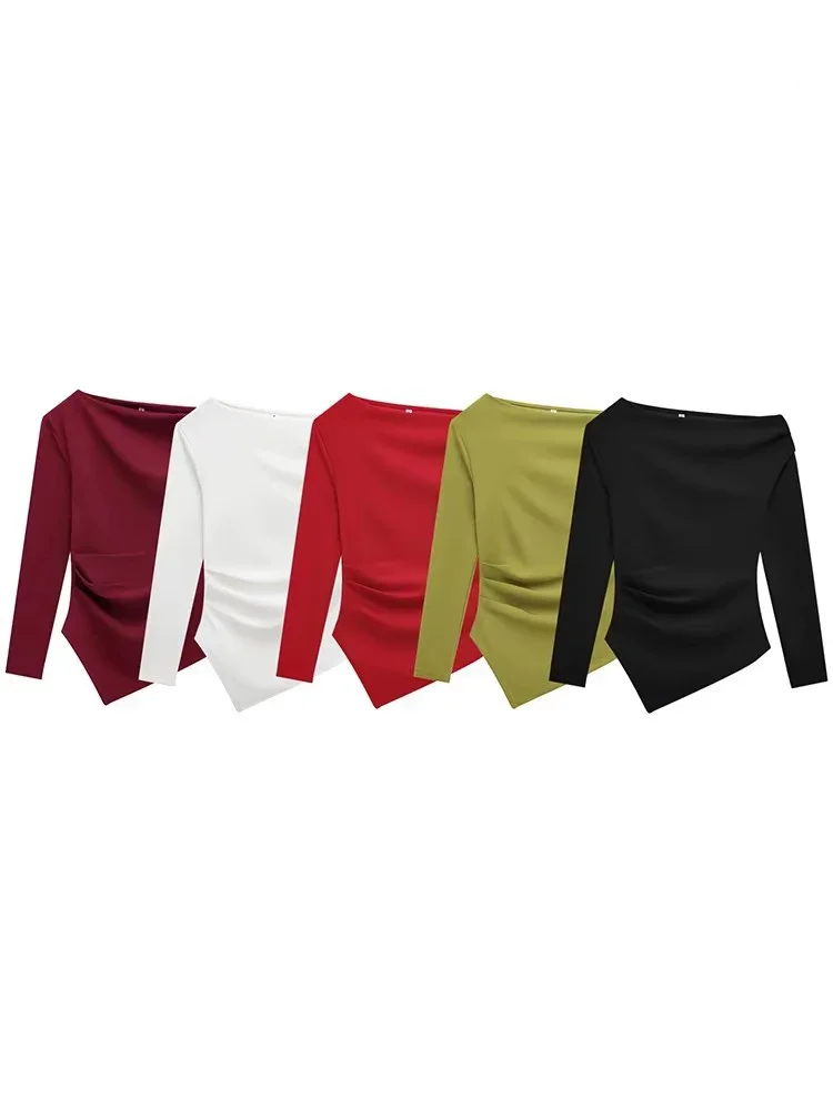 2025 Fashion Asymmetric Women Top T Shirts New Elegant Spring Summer Elastic Clothes Long Sleeve Shirt Top
2025 Fashion Asymmetric Women Top T Shirts New Elegant Spring Summer Elastic Clothes Long Sleeve Shirt Top