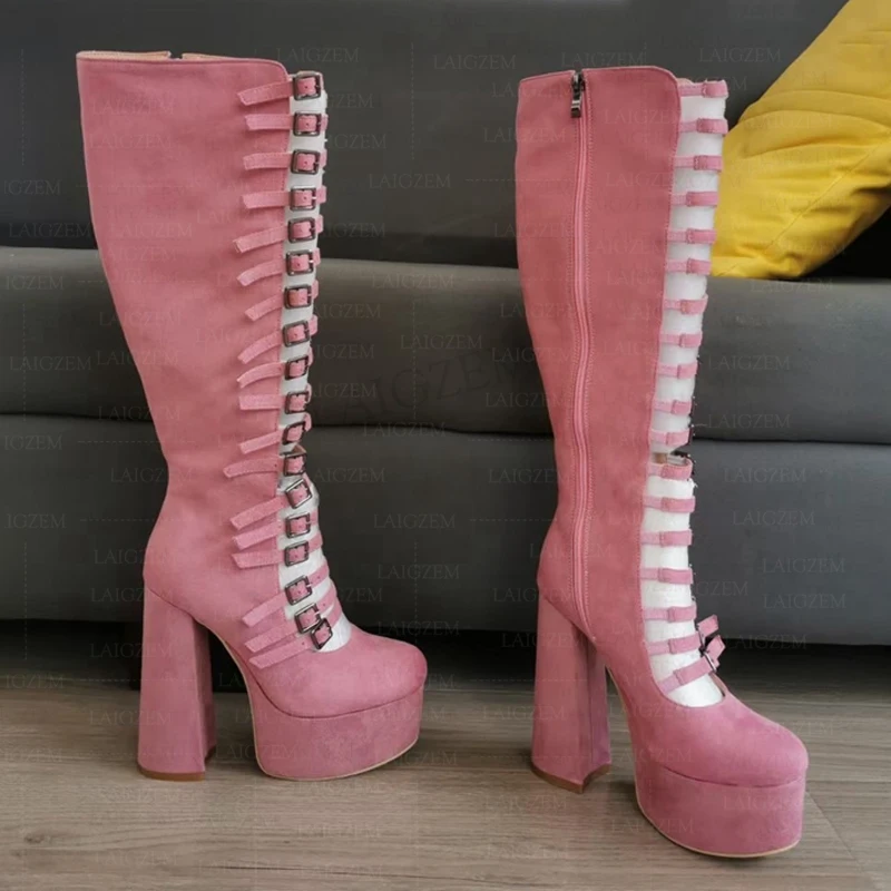 ZHIMA Women Knee High Summer Boots Platform Full Zipper Thick High Heels Boots Faux Suede Shoes Woman Big Size 41 44 45 50 52
ZHIMA Women Knee High Summer Boots Platform Full Zipper Thick High Heels Boots Faux Suede Shoes Woman Big Size 41 44 45 50 52