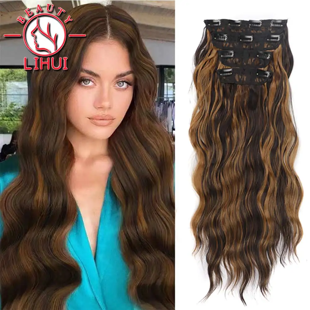 Synthetic Hairpiece Long Wavy Clip In Hair Extensions For Women Dark Brown Natural Looking High Temperature Fiber 4 Pcs/Set 20"
Synthetic Hairpiece Long Wavy Clip In Hair Extensions For Women Dark Brown Natural Looking High Temperature Fiber 4 Pcs/Set 20"