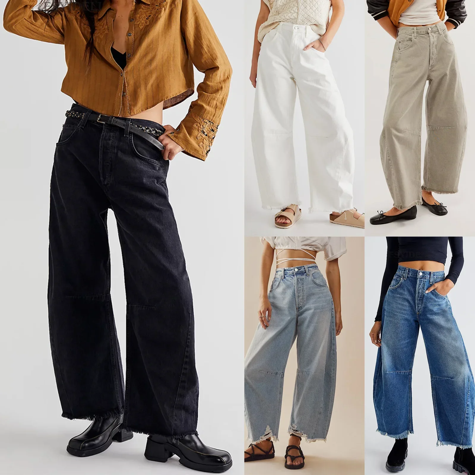 Women's Denim Pants Blue Wide Leg Jeans Cotton High Waist Casual Loose Trousers Office Ladies Woman Spring Autumn 2024
Women's Denim Pants Blue Wide Leg Jeans Cotton High Waist Casual Loose Trousers Office Ladies Woman Spring Autumn 2024