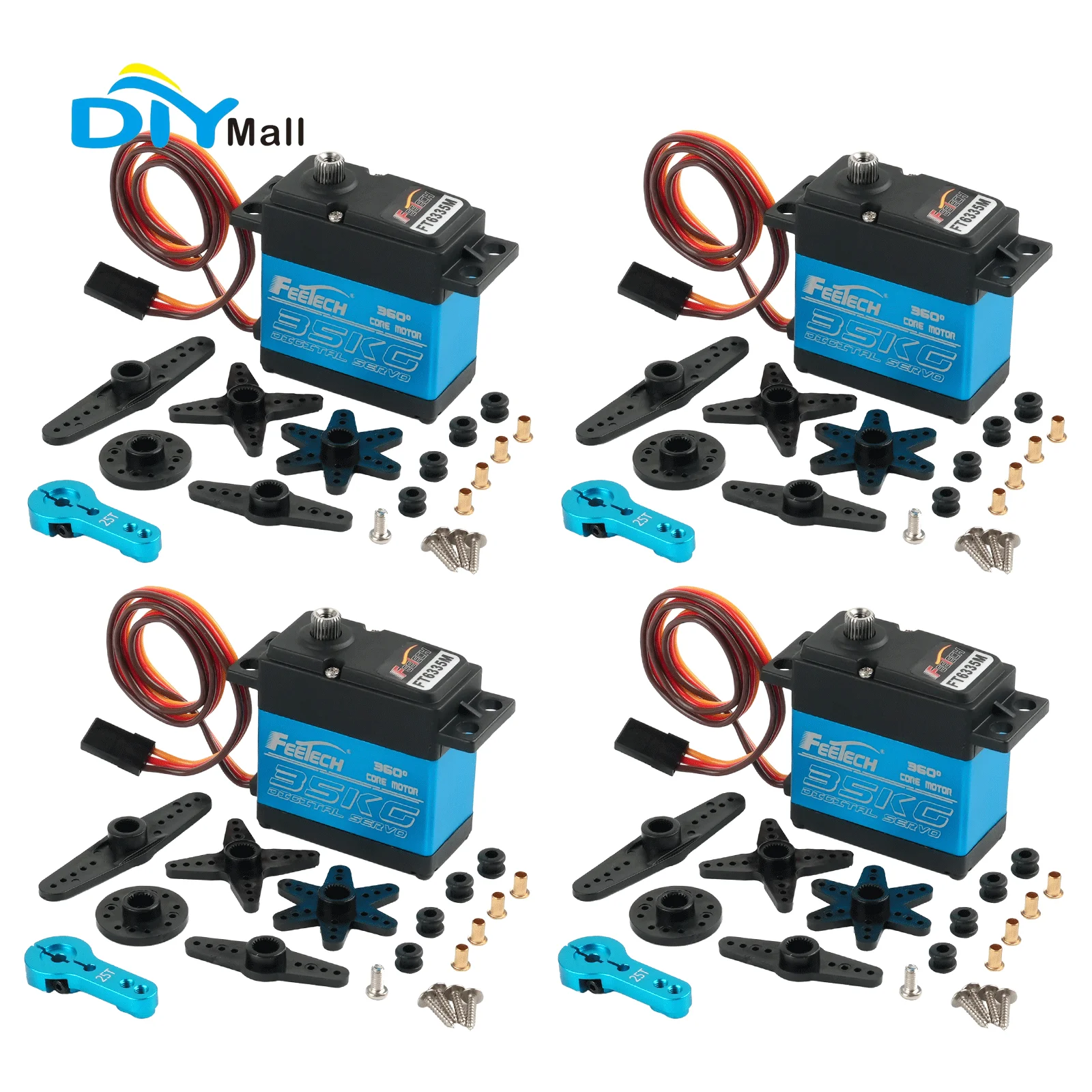 4 Sets FEETECH FT6335M 35kg 360° Magnetic Steel Gear Digital Servo 25T Arm for RC Baja Car Boat Robot Drone Toys DIY
4 Sets FEETECH FT6335M 35kg 360° Magnetic Steel Gear Digital Servo 25T Arm for RC Baja Car Boat Robot Drone Toys DIY