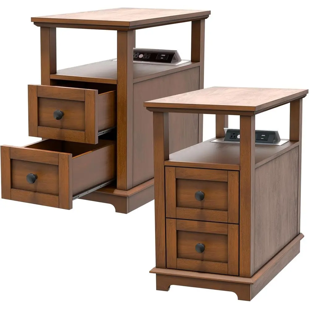 Dual-Port Charging Station End Table Set, 2 Drawers, USB & Type-C Ports, Wooden Nightstand for Bedrooms and Living Rooms
Dual-Port Charging Station End Table Set, 2 Drawers, USB & Type-C Ports, Wooden Nightstand for Bedrooms and Living Rooms