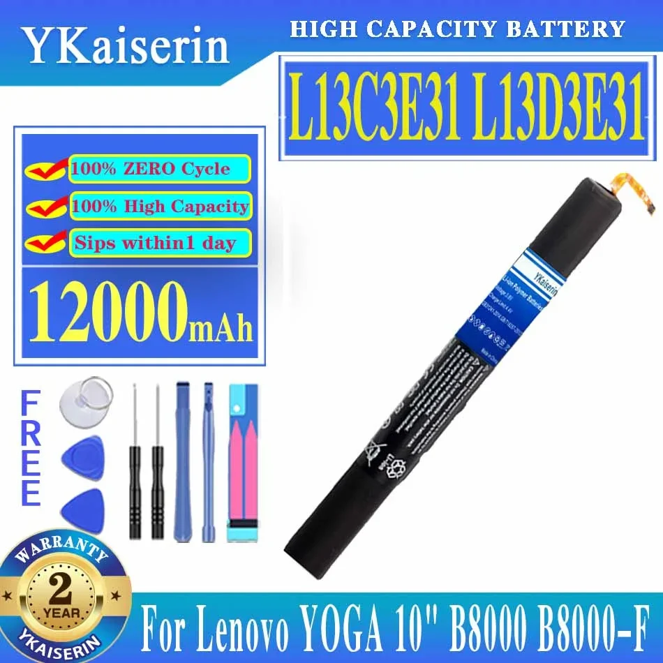 Battery L13C3E31 L13D3E31 12000mAh For Lenovo Yoga 10" Tablet B8000 B8000-F B8000-H B8080-F B8080-H B8080-HV 60046 60047 60063
Battery L13C3E31 L13D3E31 12000mAh For Lenovo Yoga 10" Tablet B8000 B8000-F B8000-H B8080-F B8080-H B8080-HV 60046 60047 60063