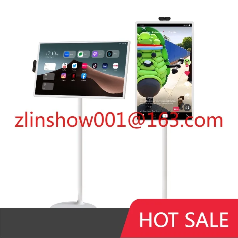 Portable Monitor Touch Screen Smart TV 21.5 24 32 Inch Android 12 Rotate Screen Incell Touch Display Movable TV Monitor