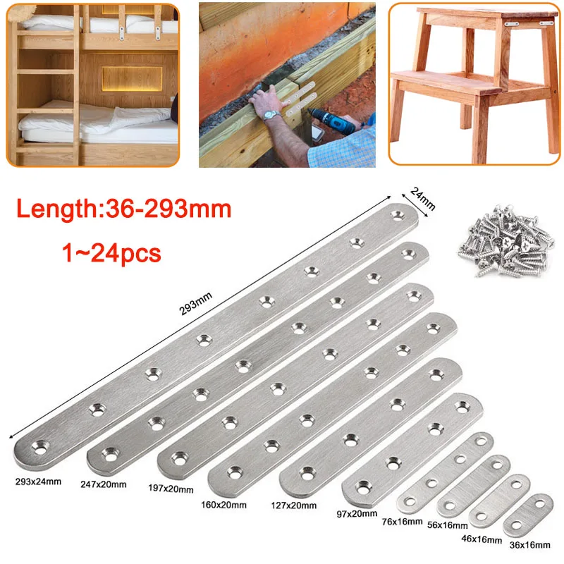 Flat Plate Straight Bracket For Wood Furniture Flat Bracket Corner Brace Stainless Steel Mending Plate Repair Bracket with Screw
Flat Plate Straight Bracket For Wood Furniture Flat Bracket Corner Brace Stainless Steel Mending Plate Repair Bracket with Screw