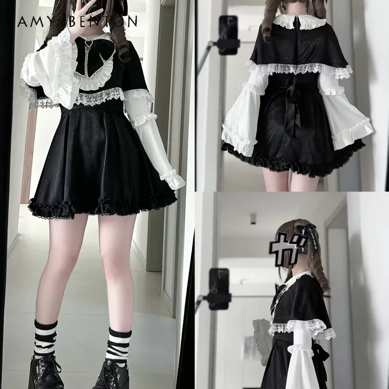 Original Water Color System Mass Production Long-sleeved Dress Sets Japanese Lolita Sweet Girl Lace Cloak Long-sleeved Dress
Original Water Color System Mass Production Long-sleeved Dress Sets Japanese Lolita Sweet Girl Lace Cloak Long-sleeved Dress