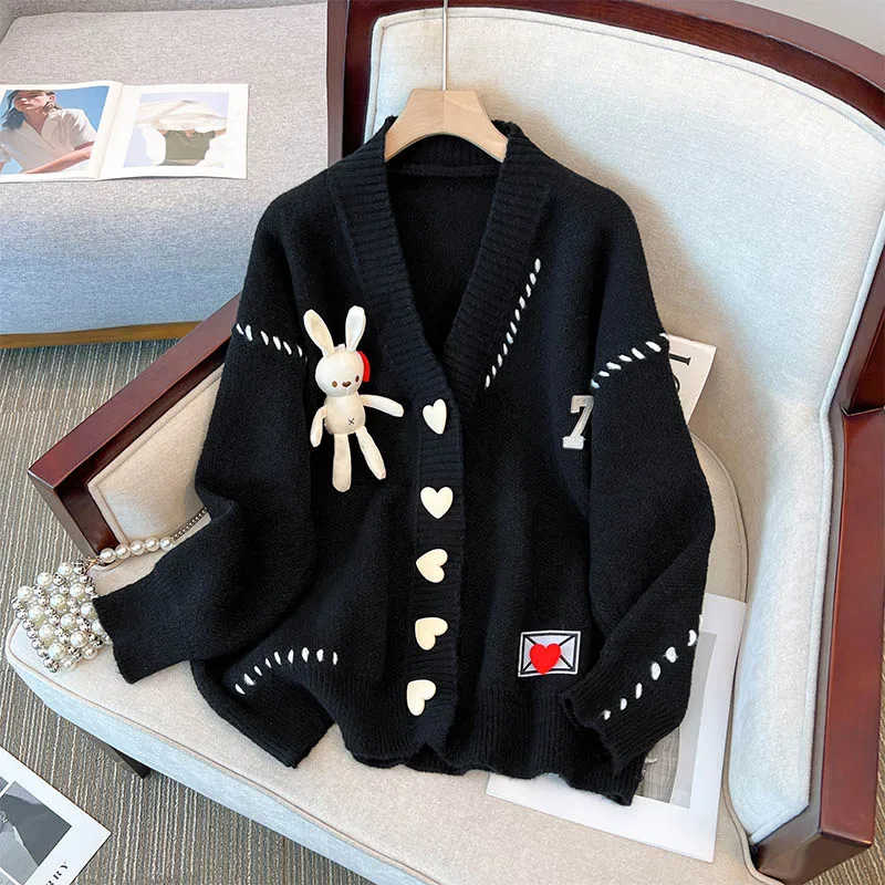 Slouchy Style Sweater Women's Cardigan Loose Autumn and Winter Korean 2023 New Style Outerwear Kawaii Knitted Loose Jacket cloth
Slouchy Style Sweater Women's Cardigan Loose Autumn and Winter Korean 2023 New Style Outerwear Kawaii Knitted Loose Jacket cloth