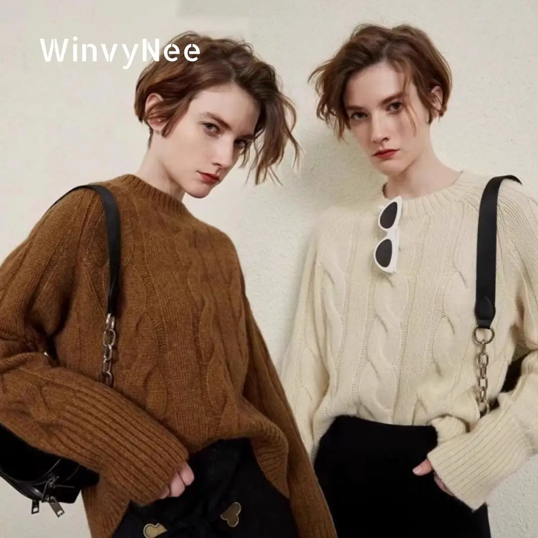 WinvyNee женский кашемировый шерстяной кофейный однотонный свободный пуловер с длинными рукавами и круглым вырезом, толстый вязаный зимний пуловер большого размера A1114005
WinvyNee женский кашемировый шерстяной кофейный однотонный свободный пуловер с длинными рукавами и круглым вырезом, толстый вязаный зимний пуловер большого размера A1114005