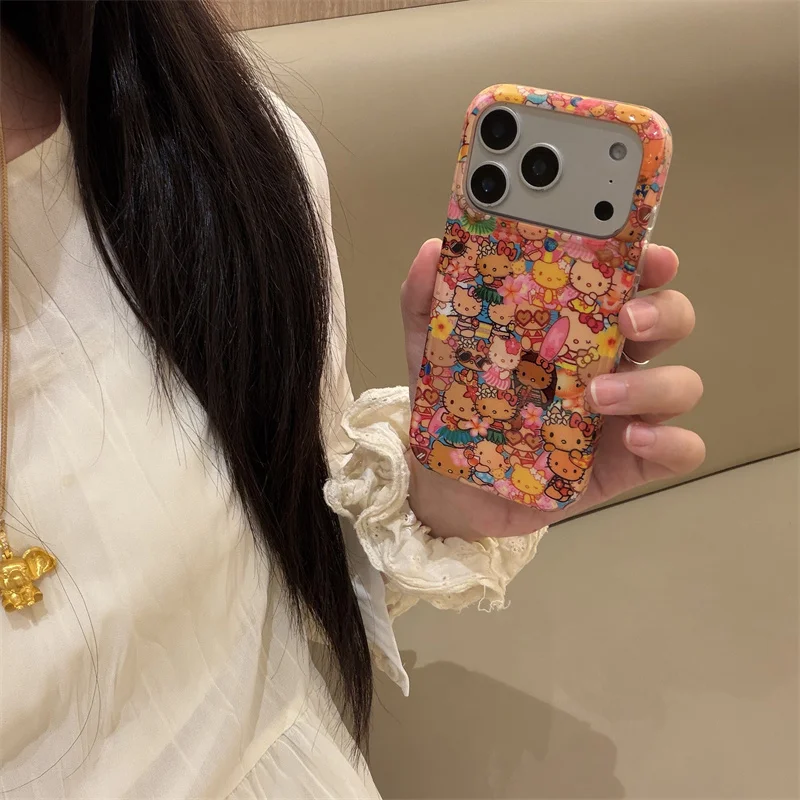 Korean Ins Hello Kitty Hawaiian Print Case For iPhone 17 16 15 Pro Max Cute With Beaded Chain Shockproof Cover For Girls funda i
Korean Ins Hello Kitty Hawaiian Print Case For iPhone 17 16 15 Pro Max Cute With Beaded Chain Shockproof Cover For Girls funda i