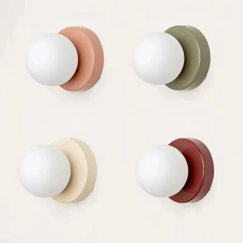 Nordic Macaron LED Wall Lamp Round Ball Glass Sconce Balcony Lamp Bedside Bedroom Corridor Porch Decor Lighting Fixtures
Nordic Macaron LED Wall Lamp Round Ball Glass Sconce Balcony Lamp Bedside Bedroom Corridor Porch Decor Lighting Fixtures