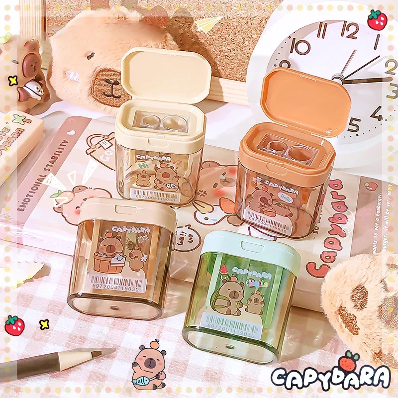 1Pcs Cartoon Capybara Pencil Sharpener Double Hole Pencil Sharpener Portable Mini Manual Pencil Sharpener Student Stationery
1Pcs Cartoon Capybara Pencil Sharpener Double Hole Pencil Sharpener Portable Mini Manual Pencil Sharpener Student Stationery