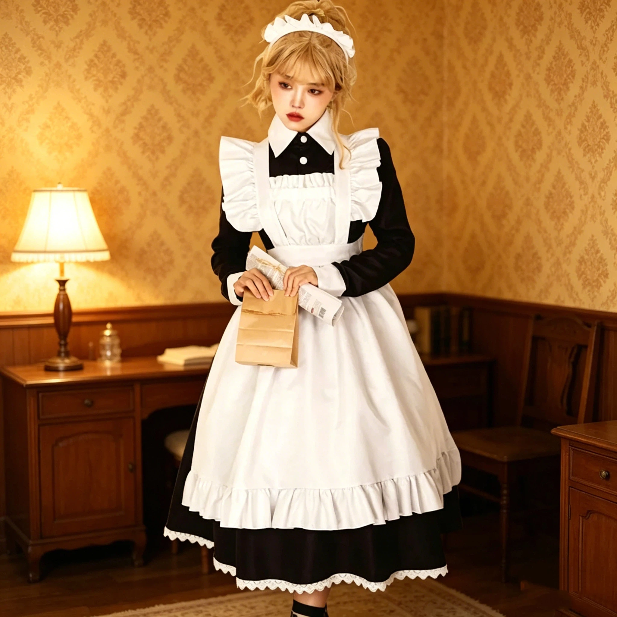Maid Lolita Black Cosplay Dress Uniform Kawaii Nanny Women Teen Woman Costume Servant British Party Stage Waitress Apron Outfit
Maid Lolita Black Cosplay Dress Uniform Kawaii Nanny Women Teen Woman Costume Servant British Party Stage Waitress Apron Outfit