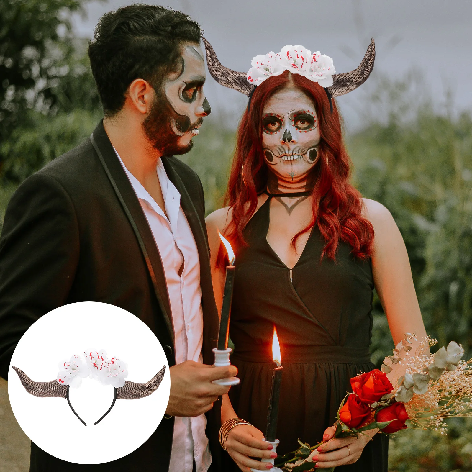 Day of The Dead Headb Horn Headpiece Cosplay Hair Accessories Flowers Horns Girls Party Church Gathering Mini Hair Tools Styling
Day of The Dead Headb Horn Headpiece Cosplay Hair Accessories Flowers Horns Girls Party Church Gathering Mini Hair Tools Styling