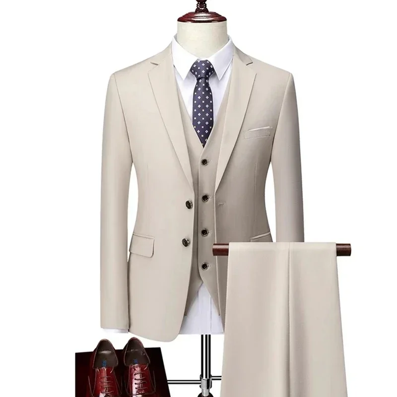 2023 Fashion New Men's Casual Boutique Slim Two Buttons Solid Color Business Wedding Suit 3 Pcs Set Dress Blazers Pants Vest
2023 Fashion New Men's Casual Boutique Slim Two Buttons Solid Color Business Wedding Suit 3 Pcs Set Dress Blazers Pants Vest