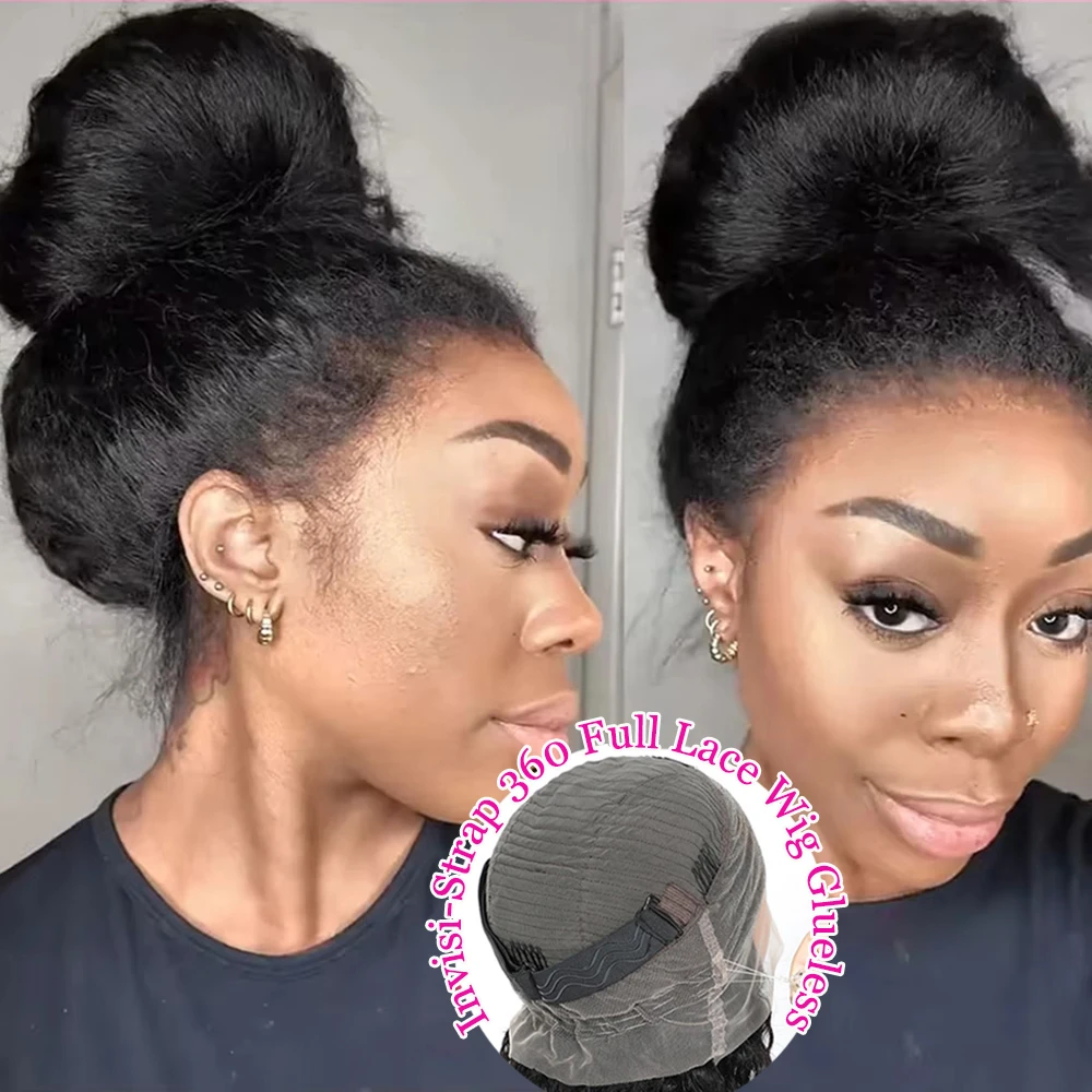 Kinky Straight 100% Human Hair Wig Invisible Strap 360 Full Lace Front Wigs Drawstring Snug Fit Glueless Wig 250 Density Wig
Kinky Straight 100% Human Hair Wig Invisible Strap 360 Full Lace Front Wigs Drawstring Snug Fit Glueless Wig 250 Density Wig