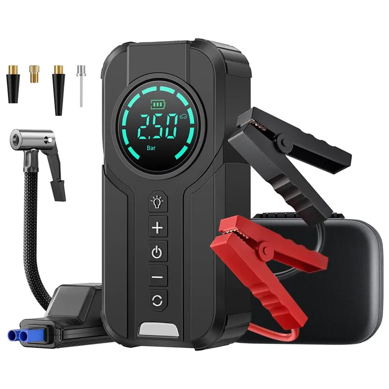 4 в 1 автомобильный стартер Power Bank, воздушный компрессор, насос-насос 1000A, портативная электростанция, 8400 мАч, усилитель зарядного устройства для автомобильного аккумулятора
4 в 1 автомобильный стартер Power Bank, воздушный компрессор, насос-насос 1000A, портативная электростанция, 8400 мАч, усилитель зарядного устройства для автомобильного аккумулятора