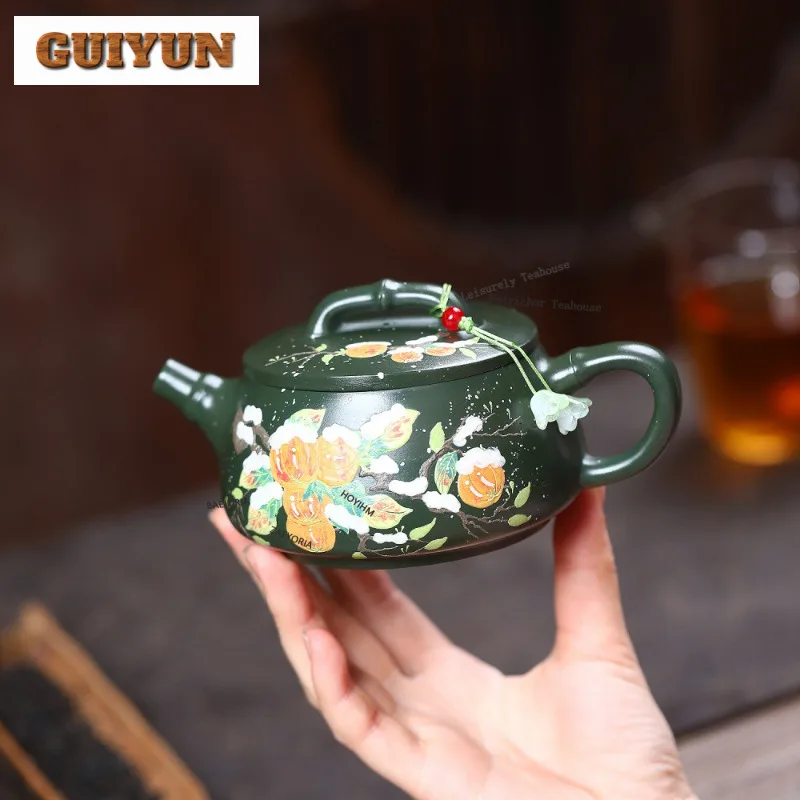 260ml Authentic Yixing Purple Clay Teapots Handmade Large Caliber Pot Raw Ore Green Mud Kettle Zisha Tea Set Collection Craft
260ml Authentic Yixing Purple Clay Teapots Handmade Large Caliber Pot Raw Ore Green Mud Kettle Zisha Tea Set Collection Craft