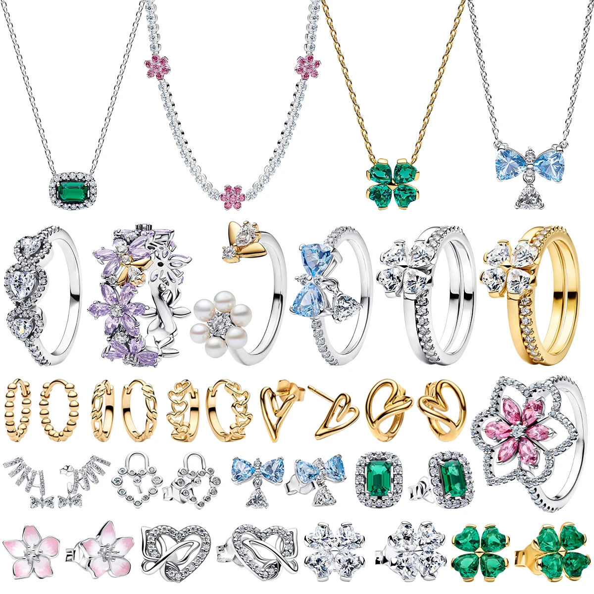 S925 Silver Lucky Gem Emerald Floral Clover Pendant Necklace Floral Ring Golden Bow Sexy Heart Flower Stud Earrings Fine Jewelry
S925 Silver Lucky Gem Emerald Floral Clover Pendant Necklace Floral Ring Golden Bow Sexy Heart Flower Stud Earrings Fine Jewelry