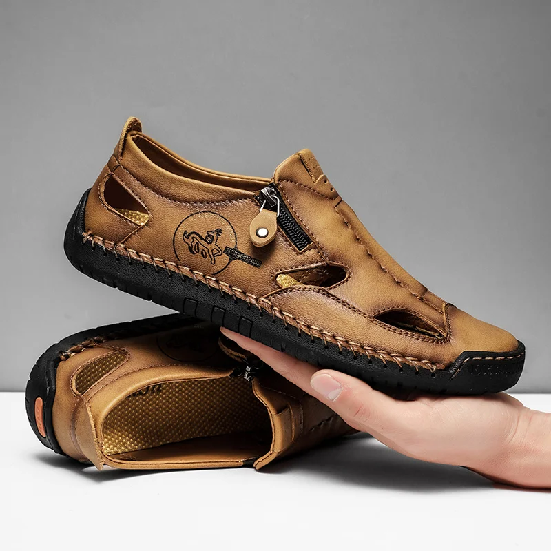 Men's sandals Hand stitched slippers beach shoes outdoor sports wind wear-resistant large size breathable men's shoes
Men's sandals Hand stitched slippers beach shoes outdoor sports wind wear-resistant large size breathable men's shoes