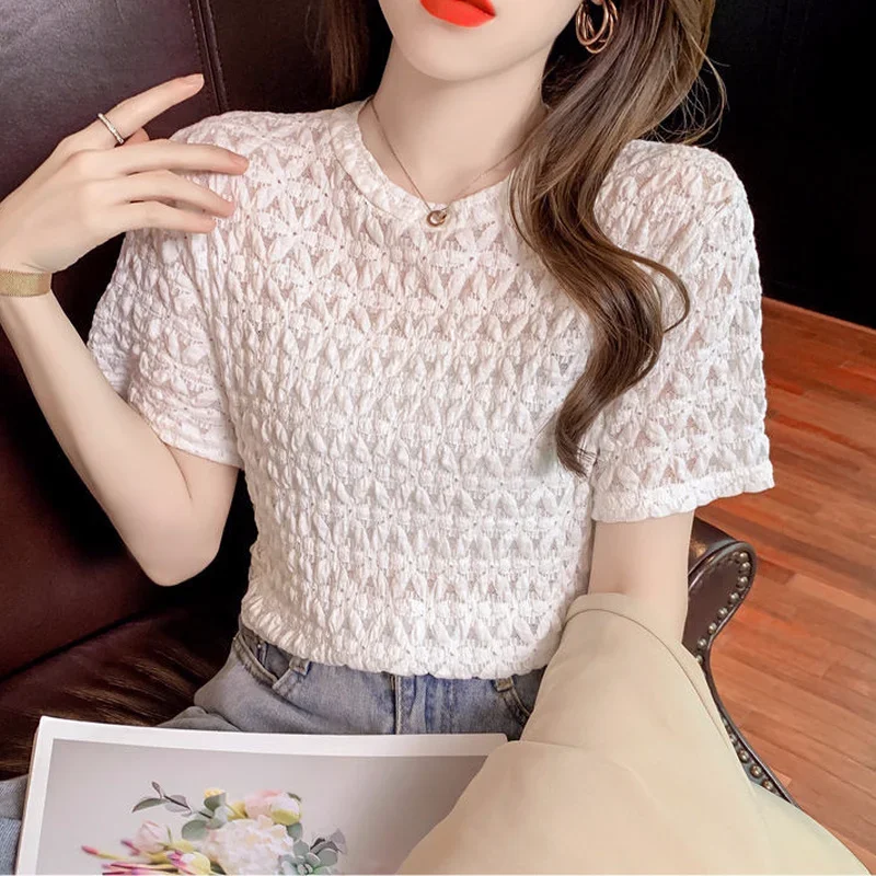 Блузки женские повседневные однотонные модные складные топы с круглым вырезом универсальные Ulzzang шикарные элегантные женские стильные нежные девушки студентки новейшие 
Блузки женские повседневные однотонные модные складные топы с круглым вырезом универсальные Ulzzang шикарные элегантные женские стильные нежные девушки студентки новейшие