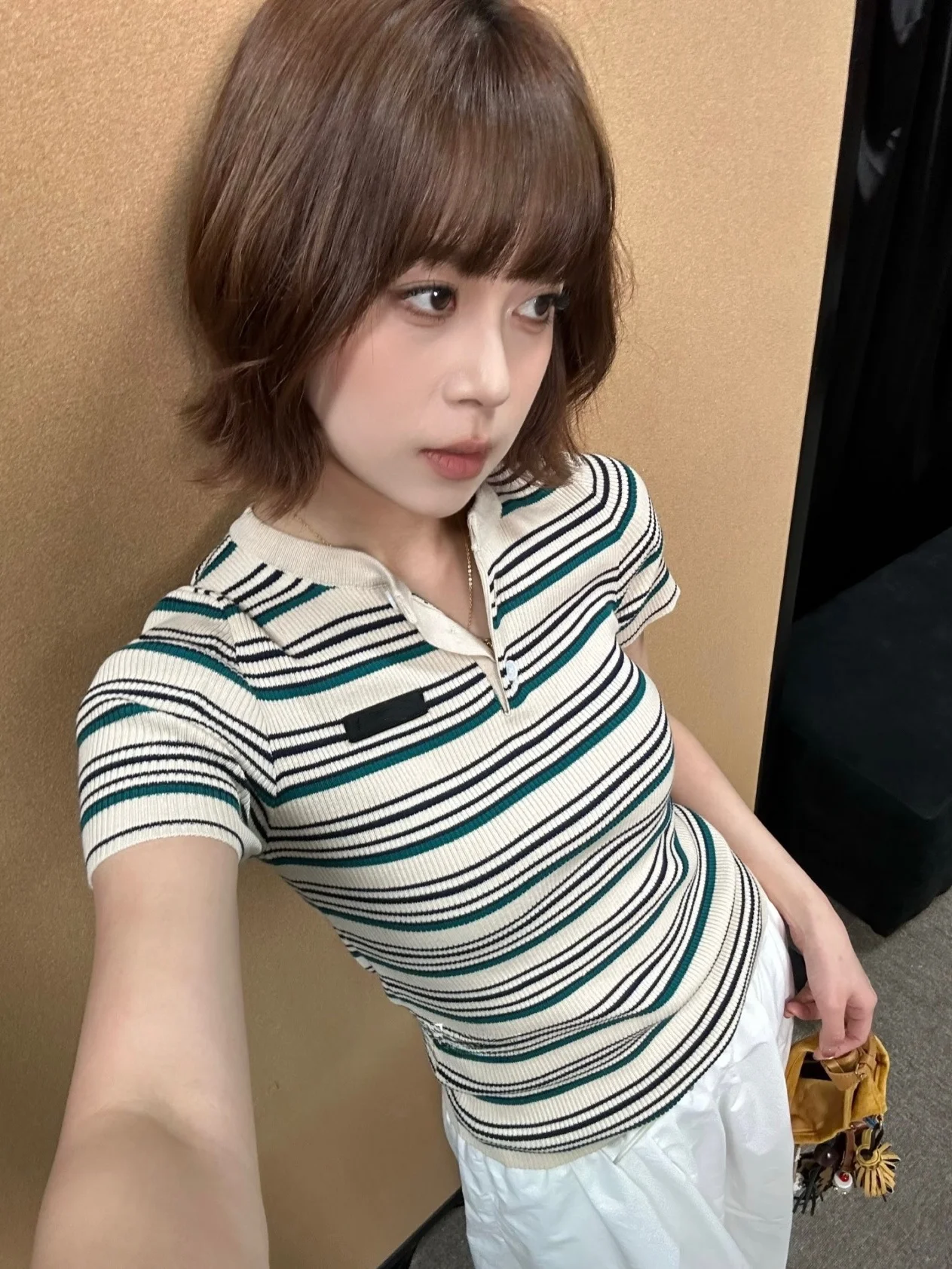 VIBE Summer New Style Korean College Style Striped Short Sleeve Knitted Women's Slim Fit Age Reduction Top Half Open Collar
VIBE Summer New Style Korean College Style Striped Short Sleeve Knitted Women's Slim Fit Age Reduction Top Half Open Collar
