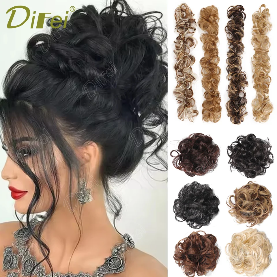 DIFEI Messy Bun Синтетический парик с запахом, грязная вьющаяся булочка, подходит для женщин, повседневная праздничная одежда для вечеринок
DIFEI Messy Bun Синтетический парик с запахом, грязная вьющаяся булочка, подходит для женщин, повседневная праздничная одежда для вечеринок