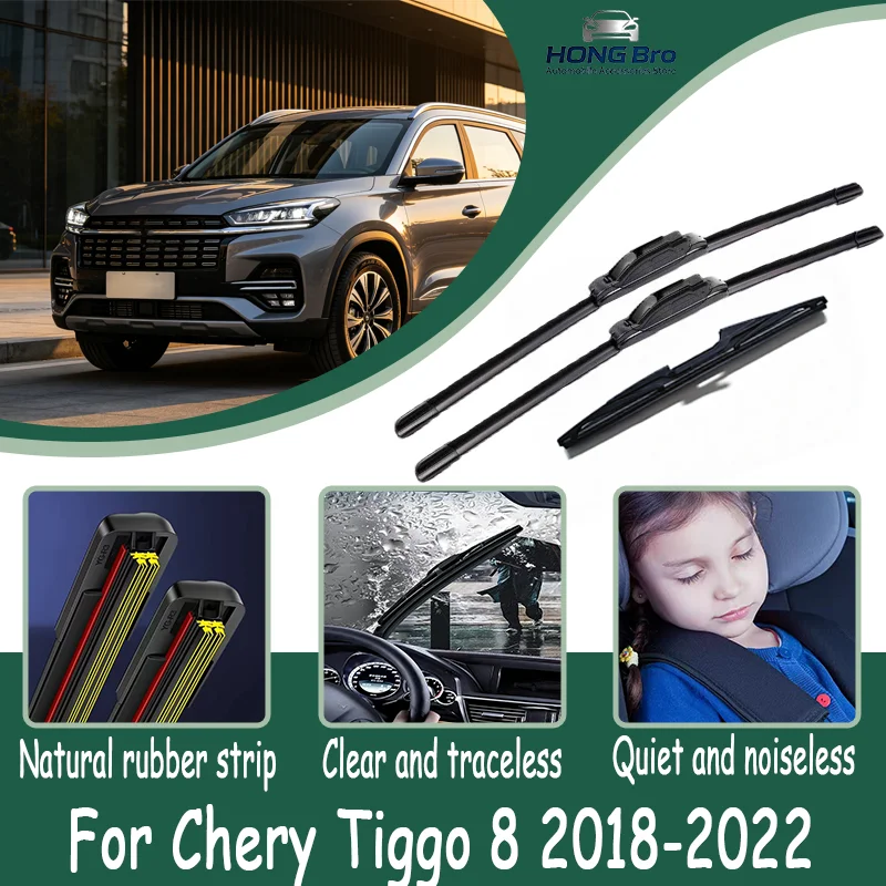 For Chery Tiggo 8 2018-2022 22"+17"+9" Silicone Wiper Blades, Silent Upgrade, Brushes Cutter Accessories, Car Accessories
For Chery Tiggo 8 2018-2022 22"+17"+9" Silicone Wiper Blades, Silent Upgrade, Brushes Cutter Accessories, Car Accessories