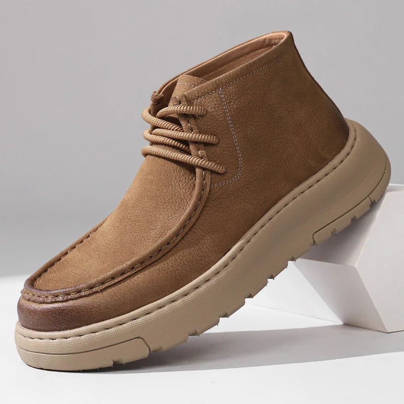 Retro Boots Men's Mid-Calf Leather Thick Bottom Soft Bottom Lightweight High-Cut Casual Work Boots British Style
Retro Boots Men's Mid-Calf Leather Thick Bottom Soft Bottom Lightweight High-Cut Casual Work Boots British Style