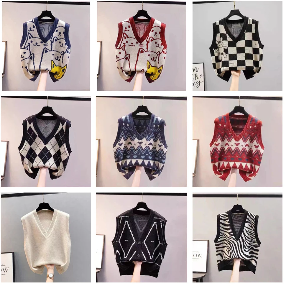 Loose Knitted V-Ne Women's Vest Top European Sle Autumn Faion Casual Comfortable Breathable No Sve Plaid Pattern
Loose Knitted V-Ne Women's Vest Top European Sle Autumn Faion Casual Comfortable Breathable No Sve Plaid Pattern