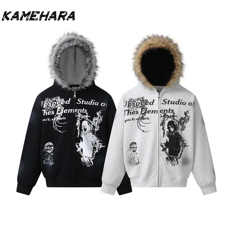 KAMEHARA American Cotton Plush Hat Zipper Letter Embroidery High Quality Hoodie Winter Y2K Thick Aesthetic Slim Sexy Sweatshirt
KAMEHARA American Cotton Plush Hat Zipper Letter Embroidery High Quality Hoodie Winter Y2K Thick Aesthetic Slim Sexy Sweatshirt