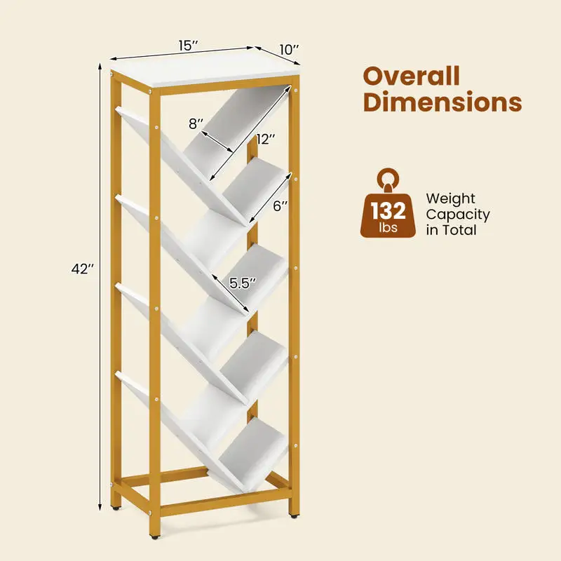 9-Tier Freestanding Bookcase for Hardcover Books-White
9-Tier Freestanding Bookcase for Hardcover Books-White