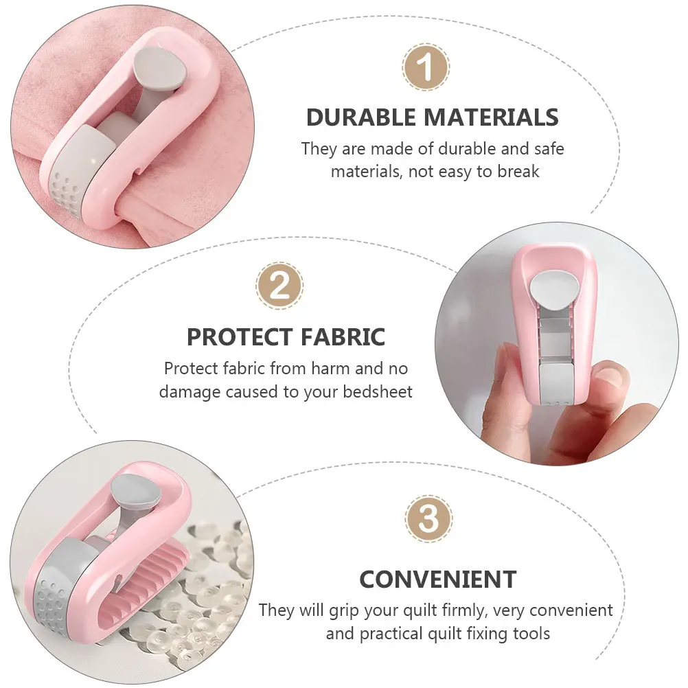 6pcs Quilt No Needle Bed Sheet Anti-Slip Duvet Cover Fixator No Needle Quilt Clips Household Storage Clips Pink
6pcs Quilt No Needle Bed Sheet Anti-Slip Duvet Cover Fixator No Needle Quilt Clips Household Storage Clips Pink