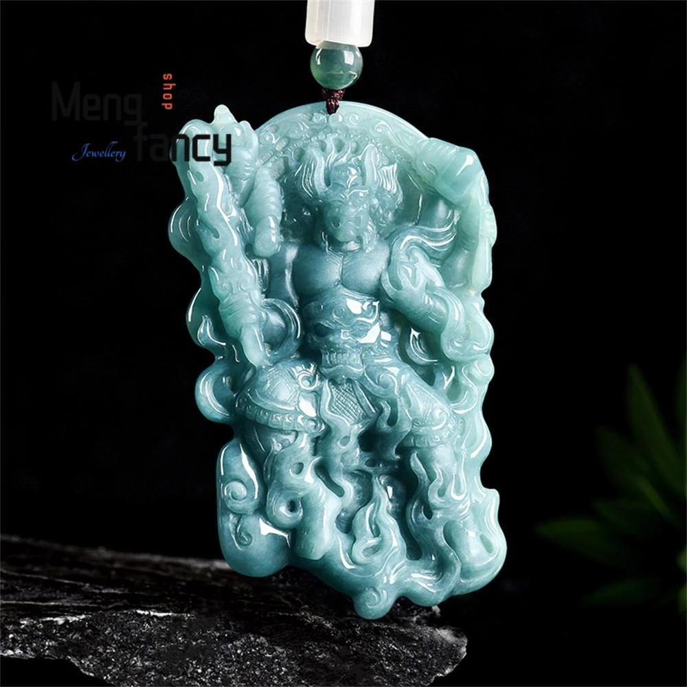 Authentic Natural A-grade Jadeite Blue Water God of Fire Zhu Rong Ice-grade Jade Pendant High-grade Fashion Jewelry Holiday Gift
Authentic Natural A-grade Jadeite Blue Water God of Fire Zhu Rong Ice-grade Jade Pendant High-grade Fashion Jewelry Holiday Gift