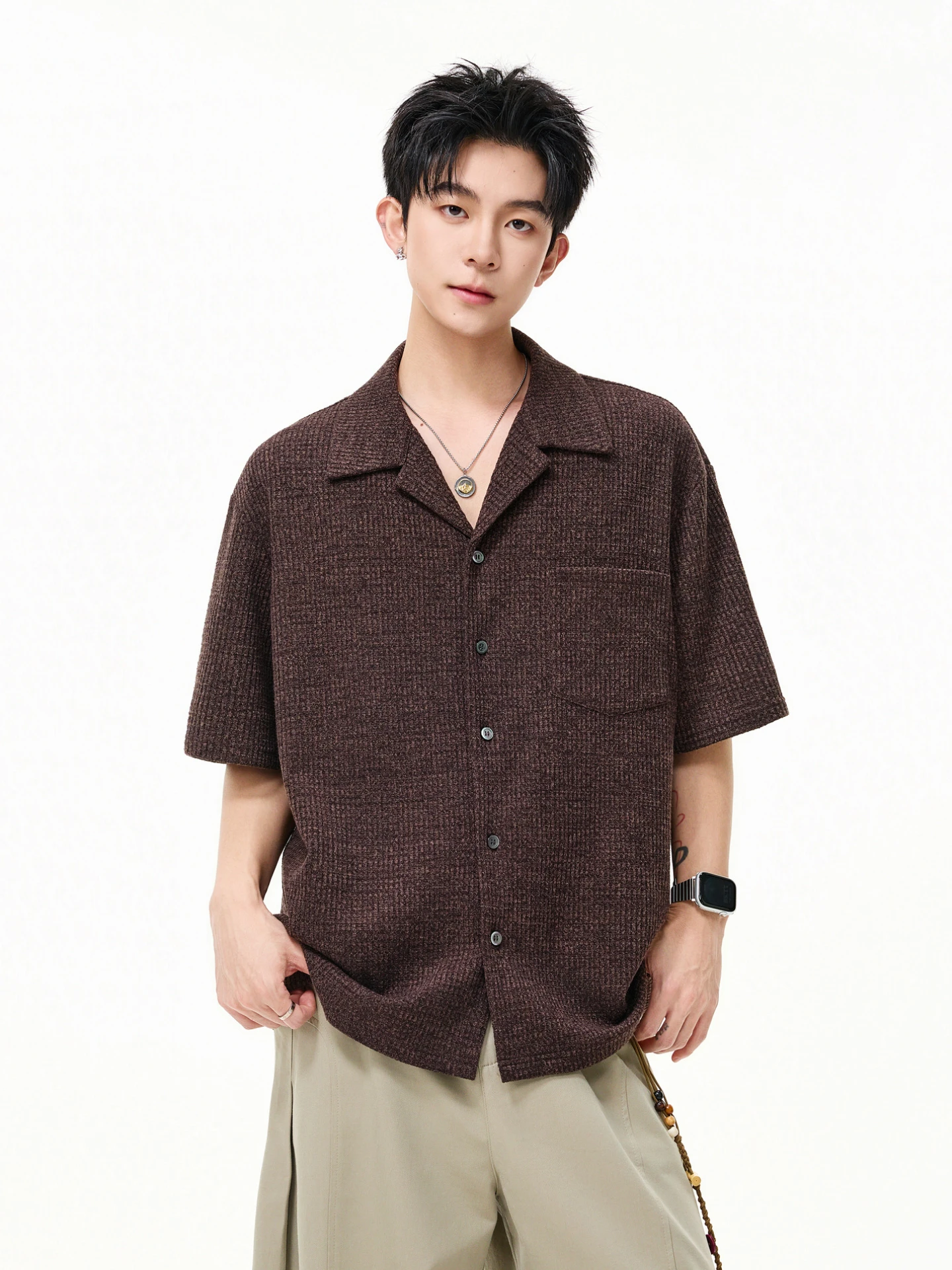 Casual Loose Men's ort Sve irt Texture Sensation American Hip Hop Sle Youth ular Wear for Couples Summer Outerwear
Casual Loose Men's ort Sve irt Texture Sensation American Hip Hop Sle Youth ular Wear for Couples Summer Outerwear