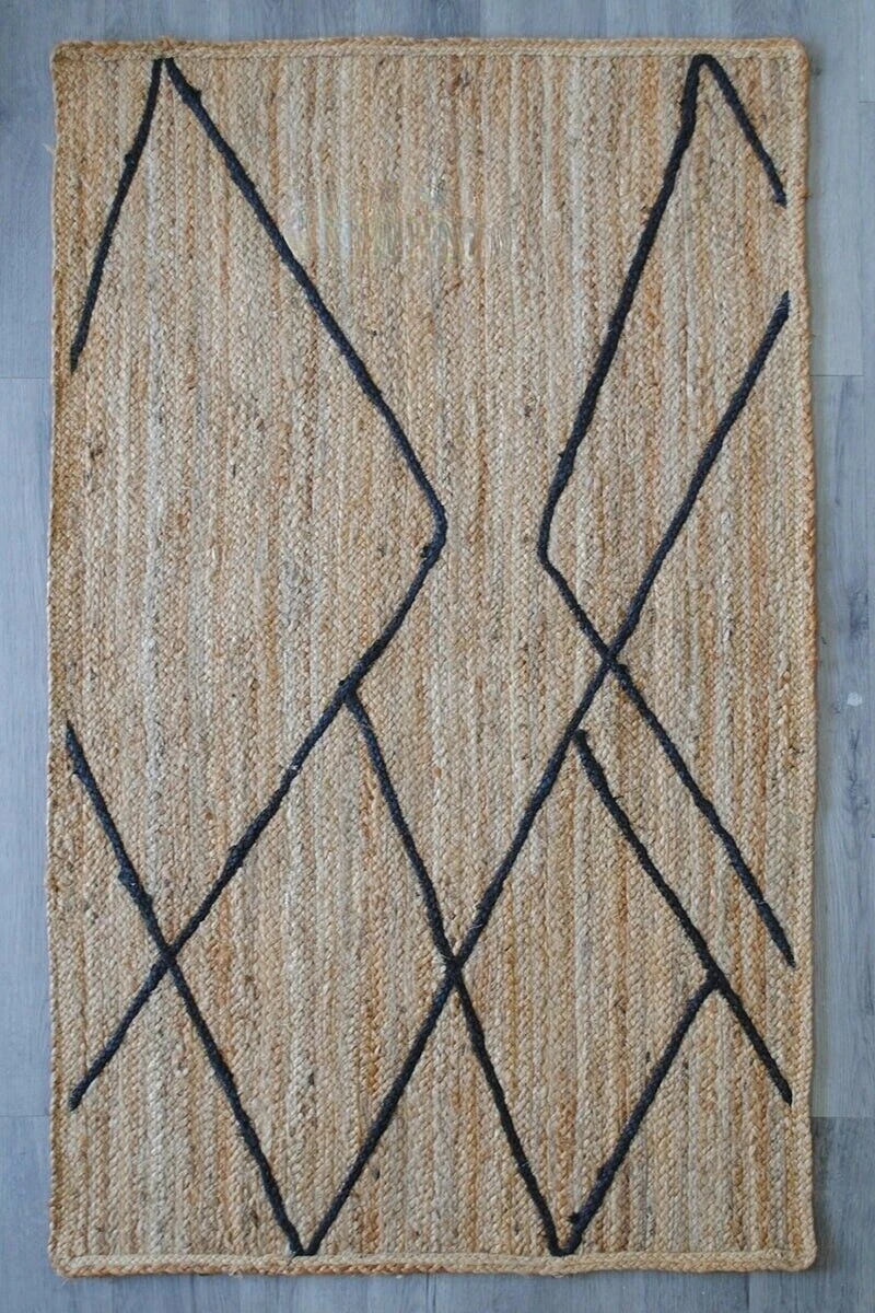 Rug Natural Jute Carpet Braided Style Geometric Line Decoration Rugs Modern Home Rustic Look Handmade Floor Mat
Rug Natural Jute Carpet Braided Style Geometric Line Decoration Rugs Modern Home Rustic Look Handmade Floor Mat