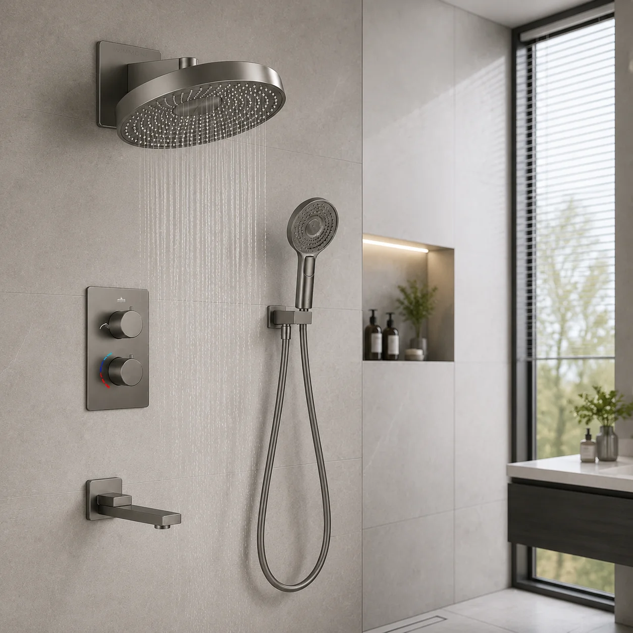High End Concealed Thermostatic Shower System Complete Bathroom Faucet Set Embedded Box Rainfall 3 Ways Bathtub Rain Mixer Taps
High End Concealed Thermostatic Shower System Complete Bathroom Faucet Set Embedded Box Rainfall 3 Ways Bathtub Rain Mixer Taps