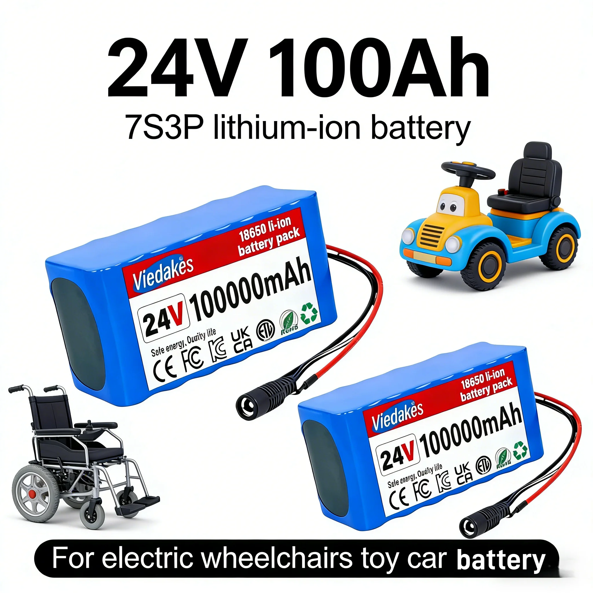 2026 new 24V 100Ah 7S3P 21700 lithium battery pack for E-motor wheelchair scooters,4000+ Cycles,large capacity+light weight
2026 new 24V 100Ah 7S3P 21700 lithium battery pack for E-motor wheelchair scooters,4000+ Cycles,large capacity+light weight