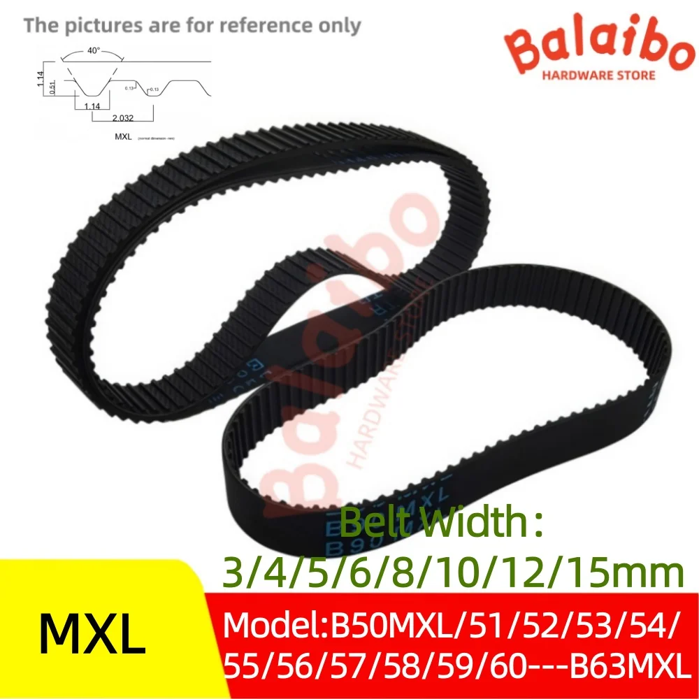 High Torque Rubber MXL Timing Belt Width 3/4/5/6/8/10/12/15mm Model number B50MXL/51/52/53/54/55/56/57/58/59/60/61/62/B63MXL
High Torque Rubber MXL Timing Belt Width 3/4/5/6/8/10/12/15mm Model number B50MXL/51/52/53/54/55/56/57/58/59/60/61/62/B63MXL