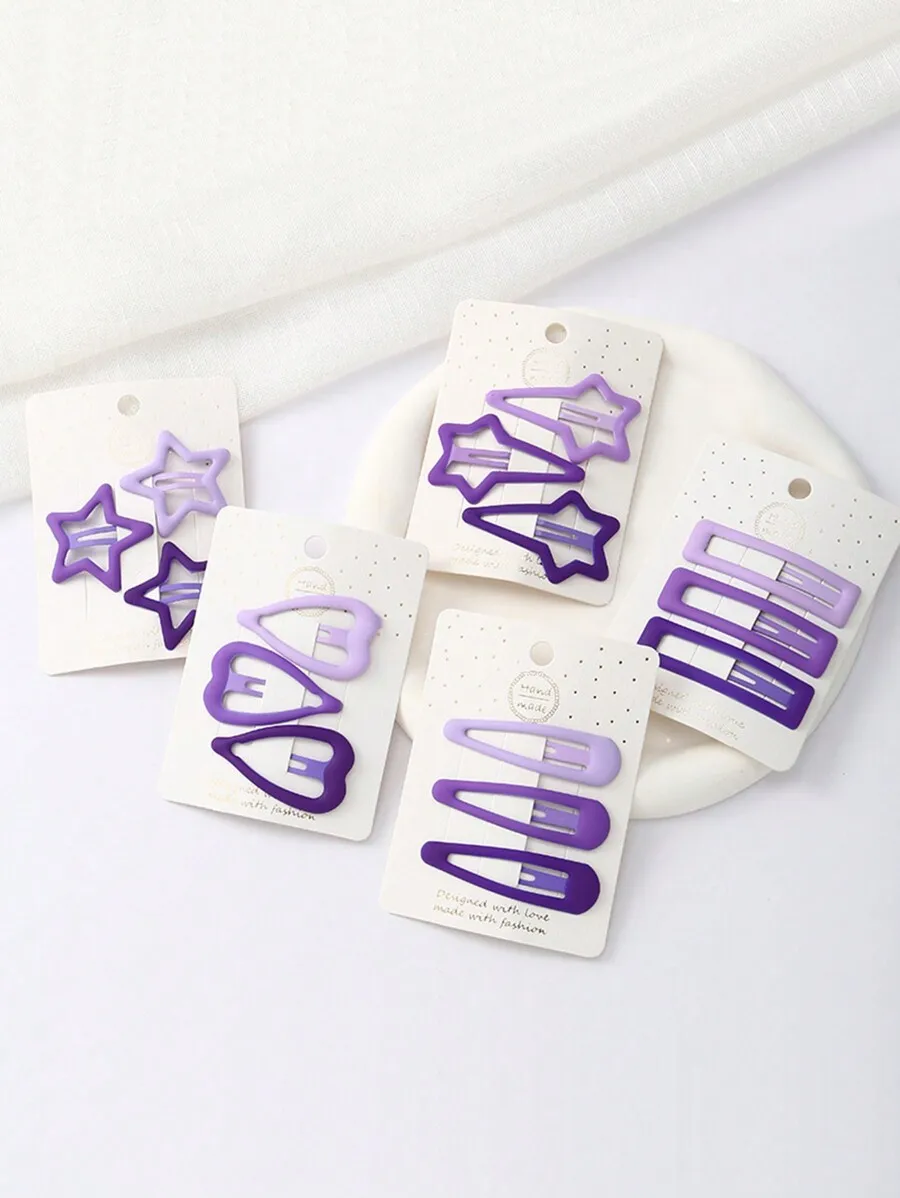 15Pcs Purple Gradient Hair Clips Set Heart Star Barrettes For Women Matte Side Bangs Accessories
15Pcs Purple Gradient Hair Clips Set Heart Star Barrettes For Women Matte Side Bangs Accessories