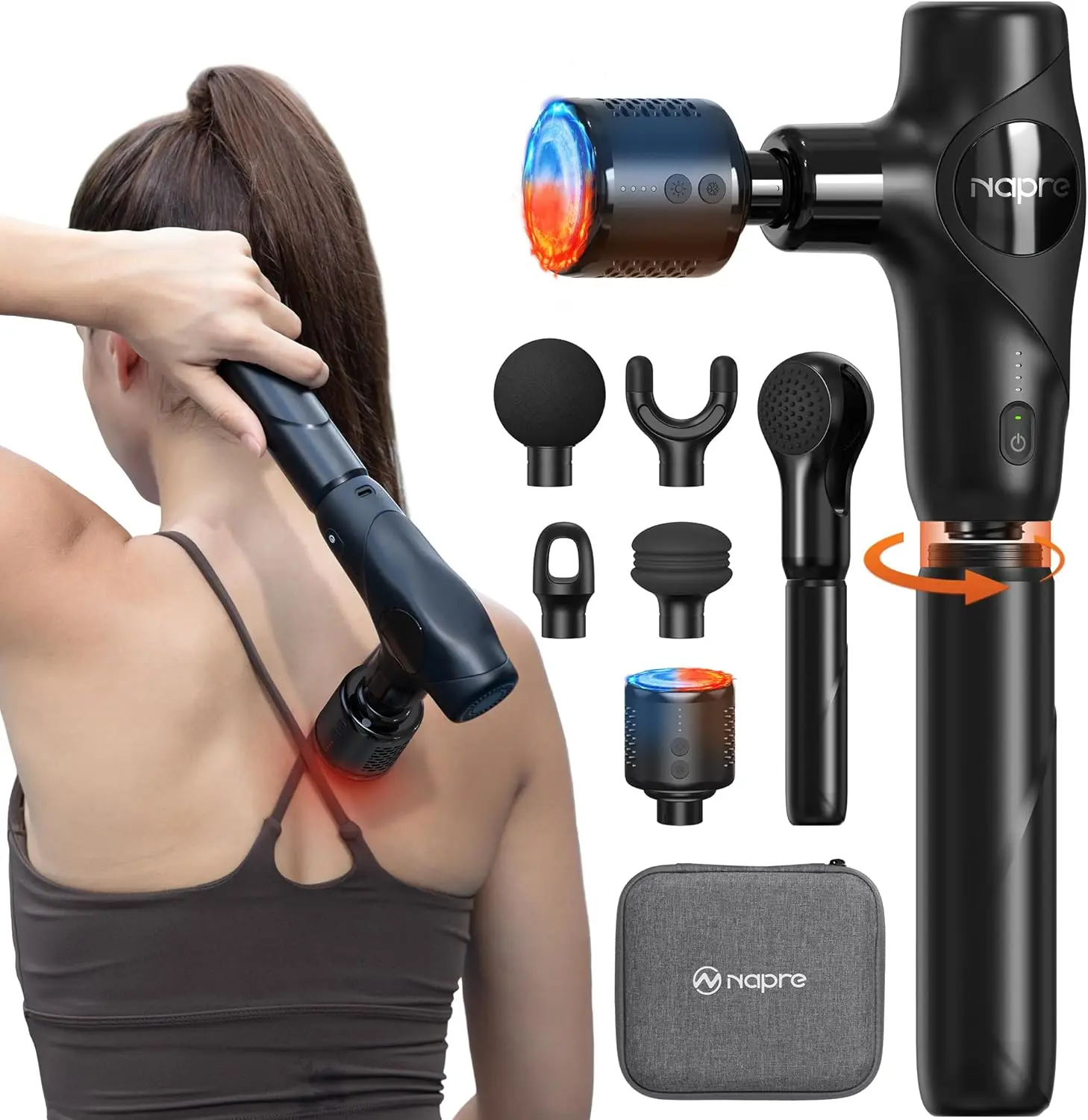 3-in-1 Mini Massage Gun with Heat and Cold, Deep Tissue Relief for Neck and Body Pain, Portable and Quiet with 5 Heads
3-in-1 Mini Massage Gun with Heat and Cold, Deep Tissue Relief for Neck and Body Pain, Portable and Quiet with 5 Heads