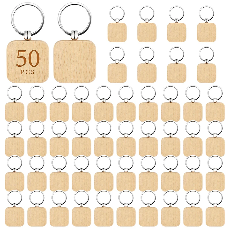 50Pcs Square Unfinished Wooden Keychain Blanks Wood Key Chain Key Tag for DIY Gift Crafts
50Pcs Square Unfinished Wooden Keychain Blanks Wood Key Chain Key Tag for DIY Gift Crafts