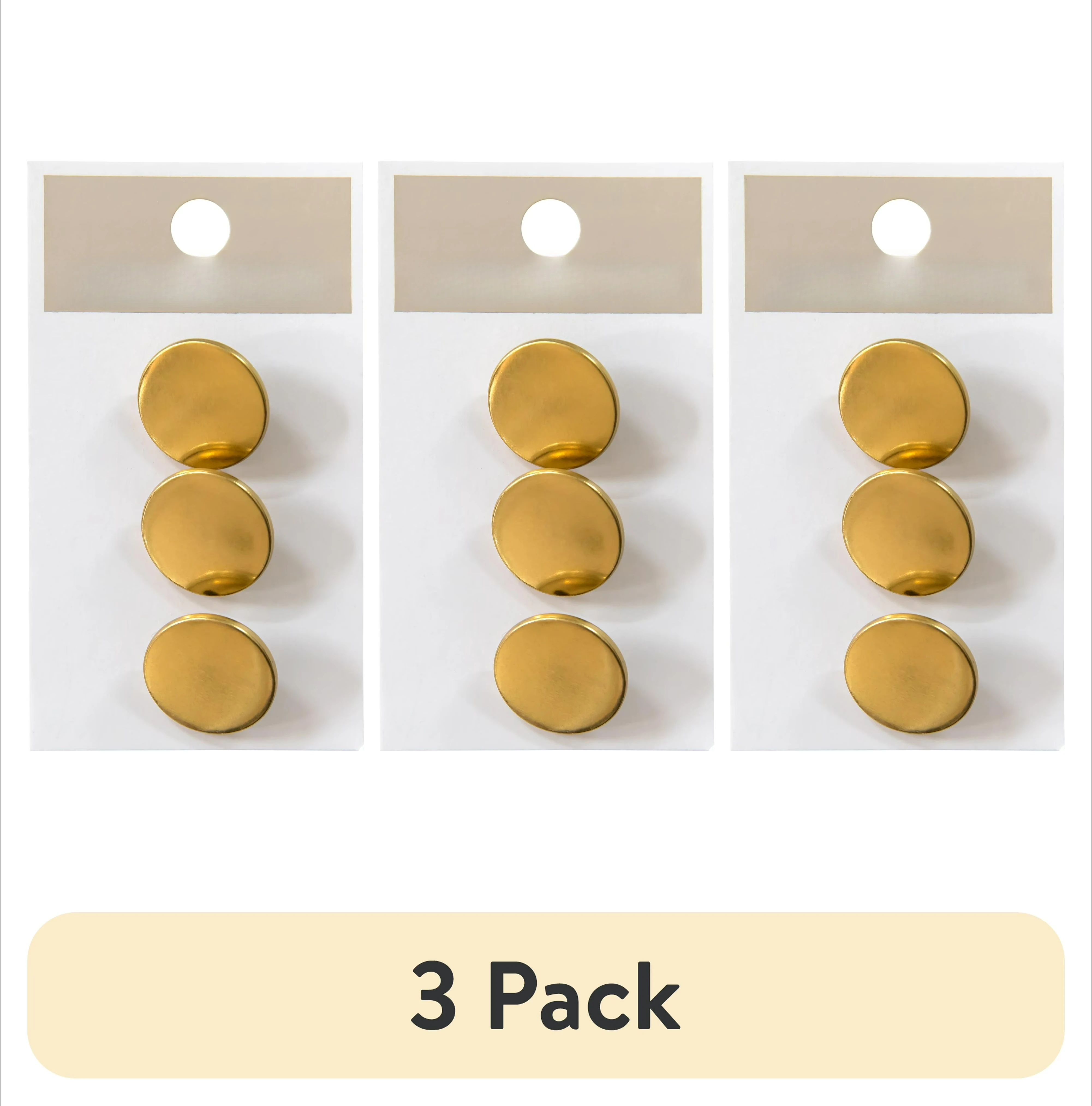 (3 pack) Gold 3/4" Round Shank Buttons, 3 Pieces
(3 pack) Gold 3/4" Round Shank Buttons, 3 Pieces