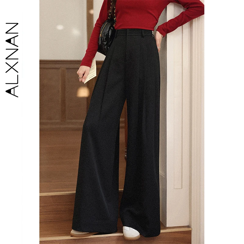 ALXNAN Black Pants Casual Wide-leg Straight Women's Baggy Pants 2025 Autumn New Loose-fit Office Lady Elegant Trousers L57695
ALXNAN Black Pants Casual Wide-leg Straight Women's Baggy Pants 2025 Autumn New Loose-fit Office Lady Elegant Trousers L57695